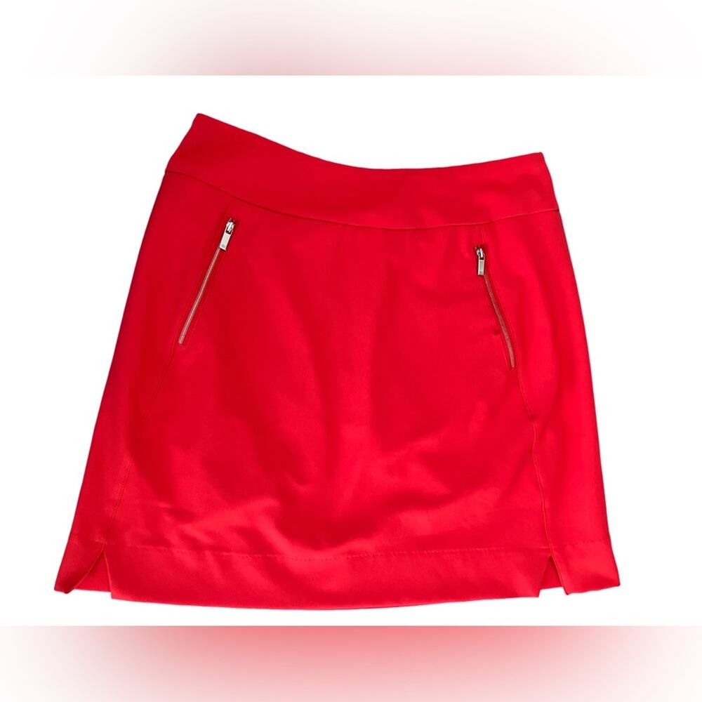 Tail Vibrant Red Mini Skirt Skort with Zipper Accents